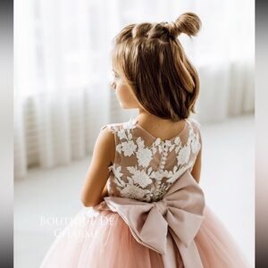 Elegant Pink Floral Kids Dress